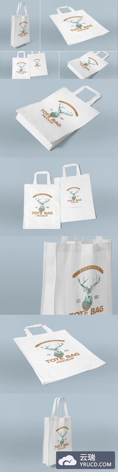 多角度环保袋设计展示样机[PSD]