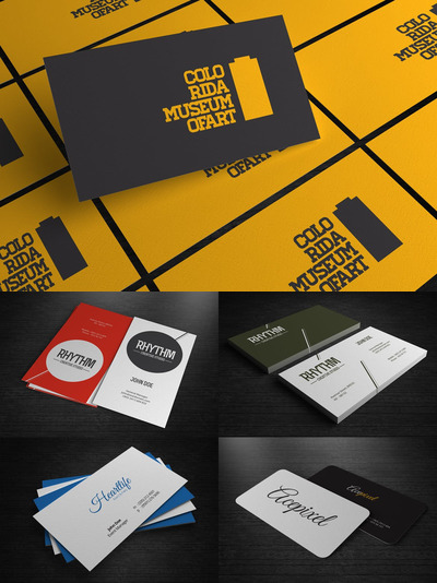 多角度高端名片设计展示样机下载[PSD]