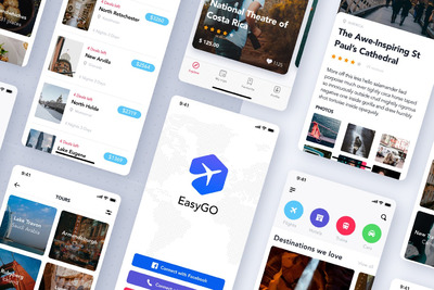 时尚高端简约多用途的旅行预订应用APP UI KITS（sketch）