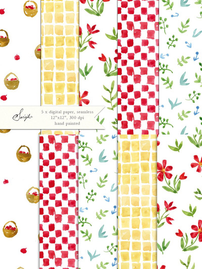 水彩纸张图案纹理 Watercolor Paper, Pattern