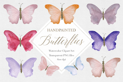 水彩蝴蝶剪贴画 Watercolor Butterfly Clipart