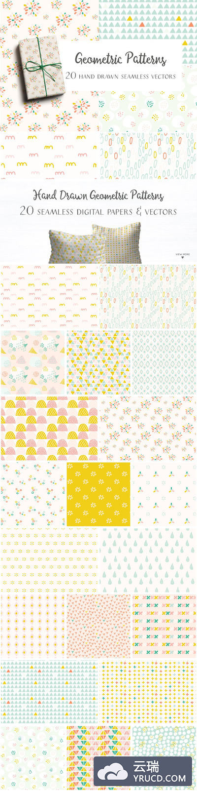 手绘几何图案纹理 Hand Drawn Geometric Patterns