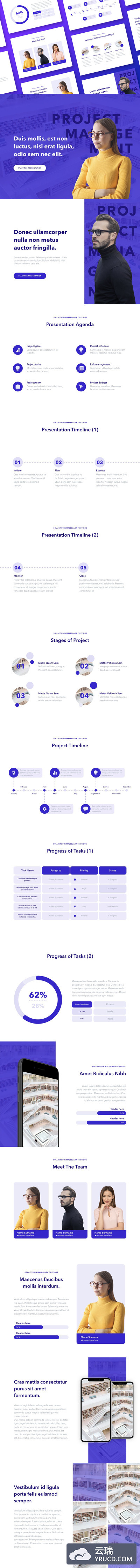 项目管理PPT模板总结ppt模板精美ppt模板