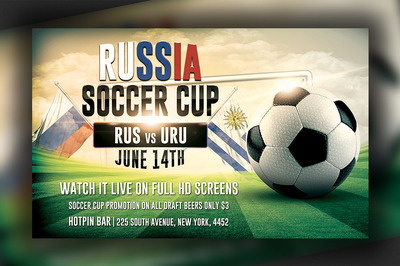 足球世界杯传单模板 Soccer World Cup Flyer Template