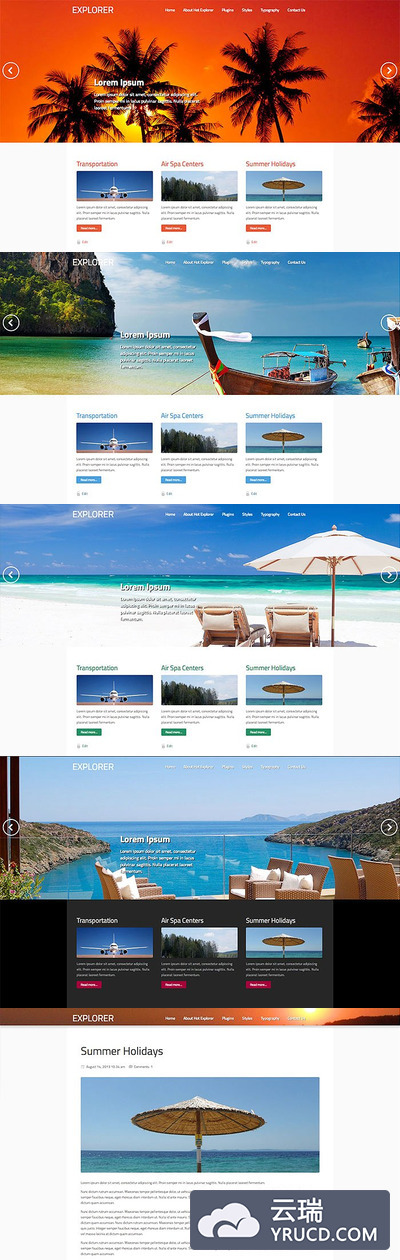 设计网站主题模板 Hot Explorer