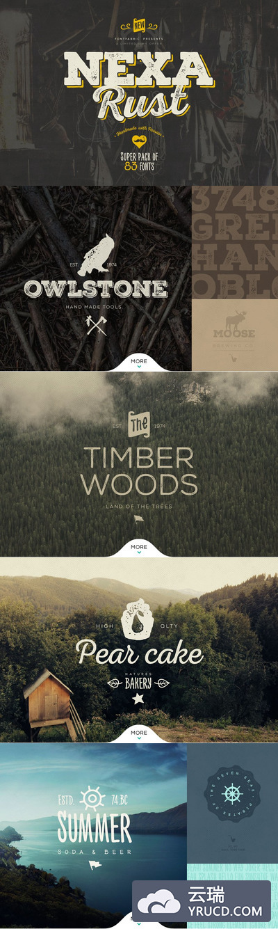 怀旧肌理字体设计 Nexa Rust