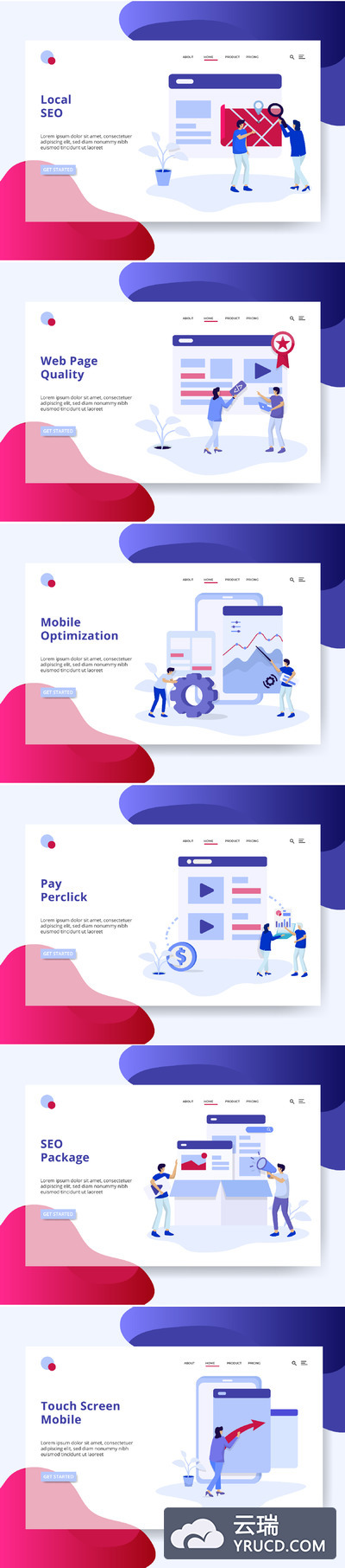 SEO相关的概念插画下载[Ai]