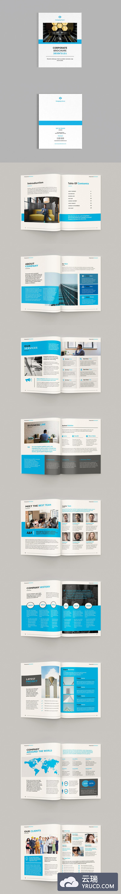 Brocore企业品牌介绍A4宣传册设计模板