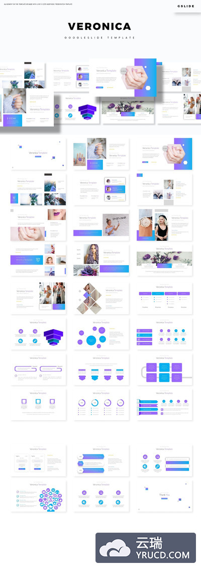 时尚简约多用途的高品质大数据Google Slides谷歌幻灯片演示模板（pptx）