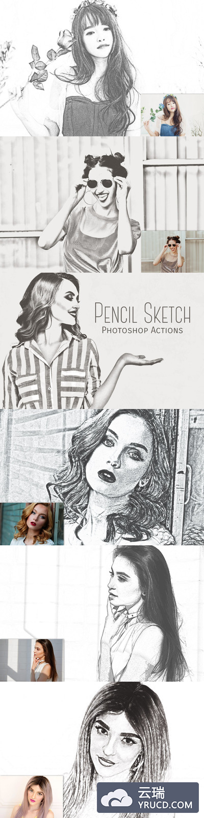 PS动作 | 照片转换逼真铅笔素描独特操作