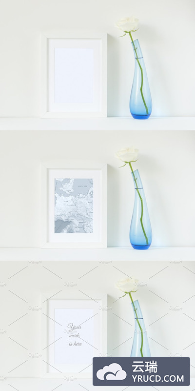 白色框架样机模板 White frame mockup