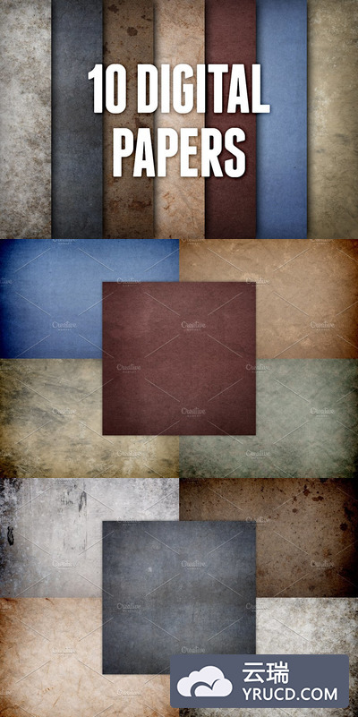纸张材质纹理背景 Digital Papers Texture Pack 1