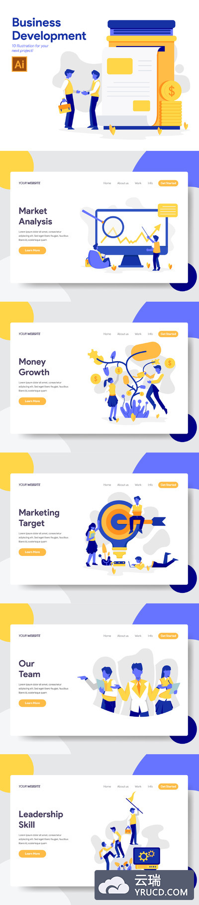 10套好用的商业矢量插画素材下载[Ai]