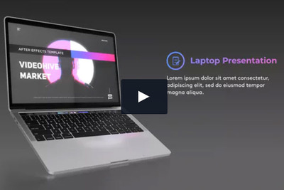 笔记本电脑网站UI演示视频AE素材