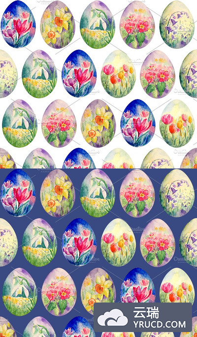 春季复活节彩蛋图案 Spring Flower Easter Egg Pattern