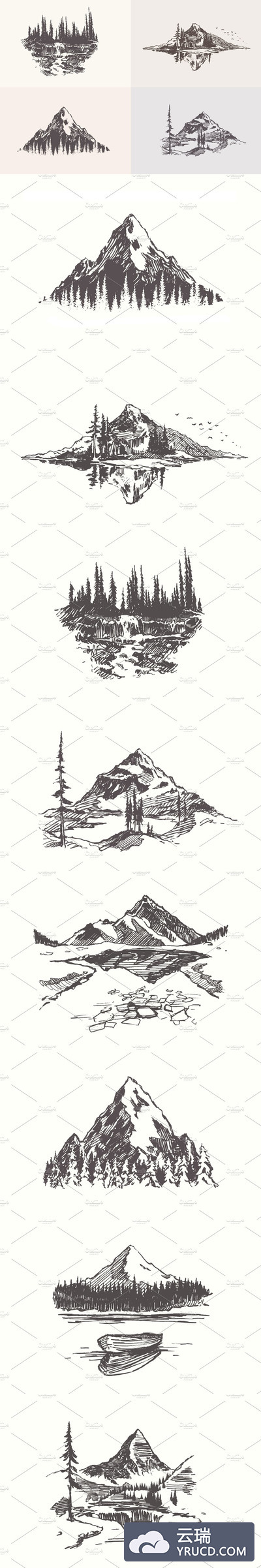 山水画作品集 Collection of mountain landscapes