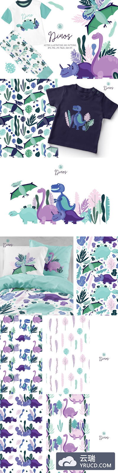 卡通插画素材 Dinos