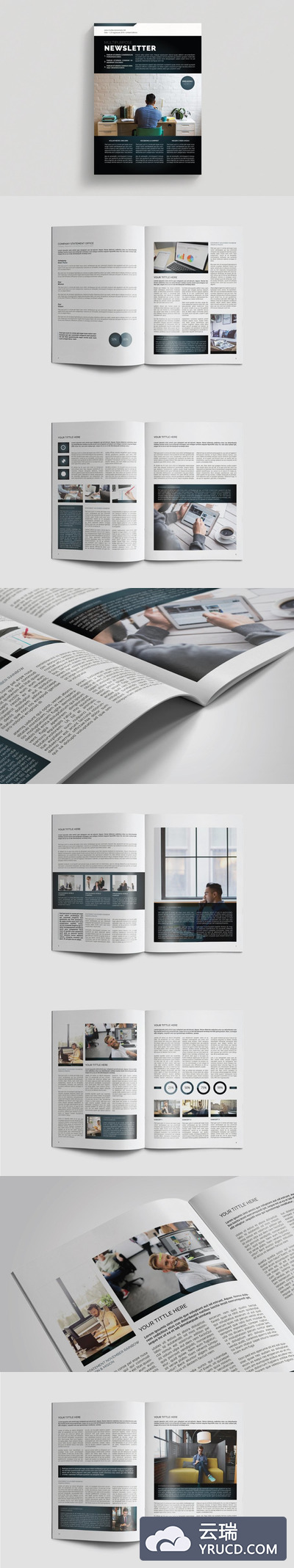 多用途的企业品牌时事资讯杂志模板