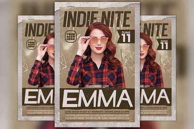 独立艺术家海报设计模板 Indie Artist Flyer Template