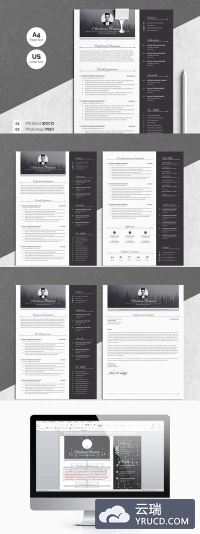 现代简历模板 Modern Resume Template 3 Pages