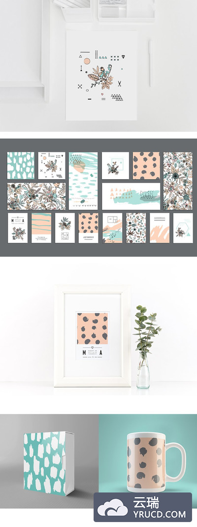 简单的海报样机 Poetry Vector Set