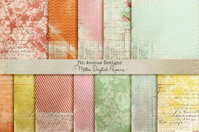 怀旧粗糙背景纹理 Millie Digital Papers