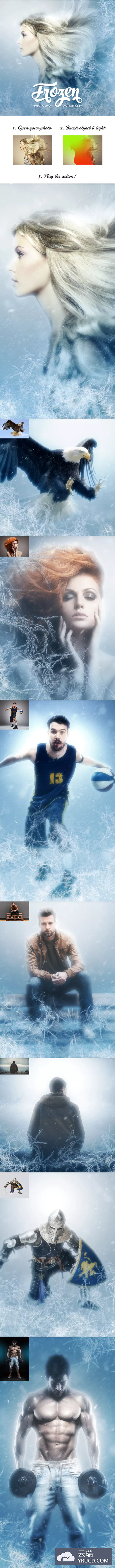 严寒霜冻雪花效果ps动作下载