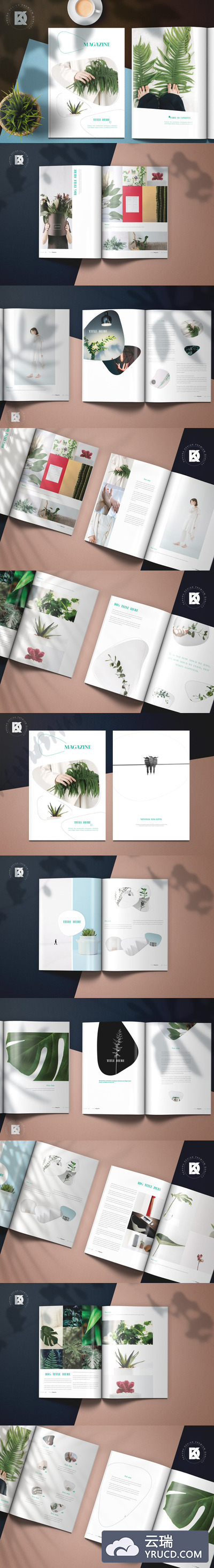 时尚高端简约优雅多用途的高品质时尚杂志宣传画册房地产楼书设计模板（indd）