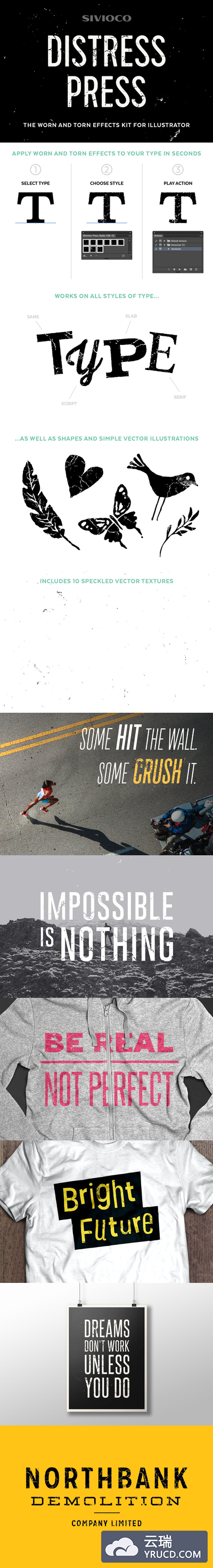 PS动作背景纹理 Distress Press