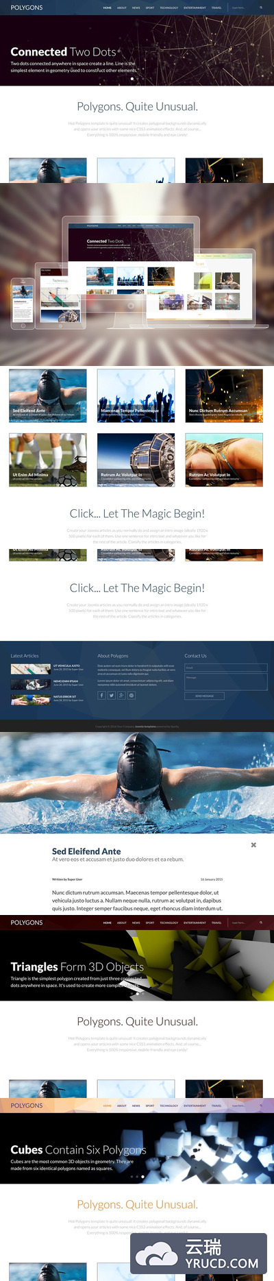 博客主题网站模板 Hot Polygons