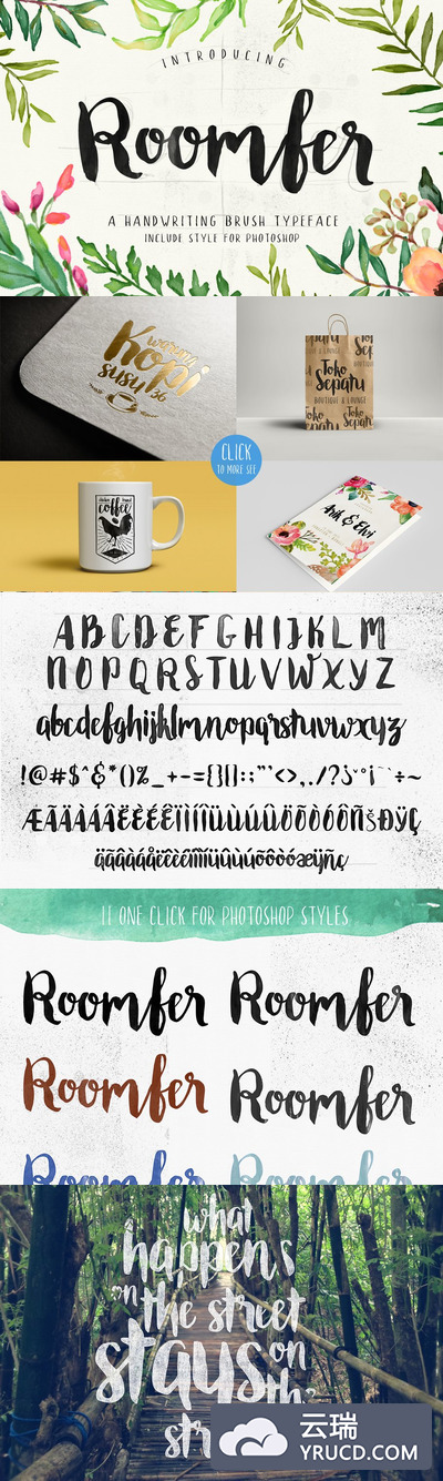 粗狂热带手写字体 Roomfer font + Style Photoshop