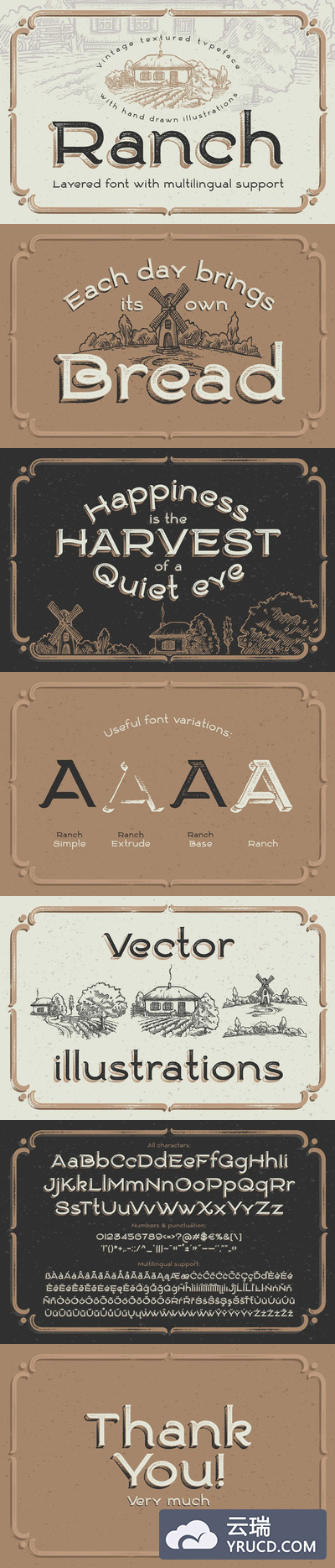 复古时尚字体设计 Ranch typeface + bonus
