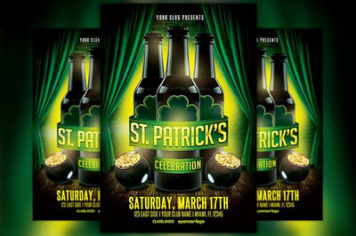 圣帕特里克节节日庆祝海报模板 St. Patricks Day Celebration  Flyer