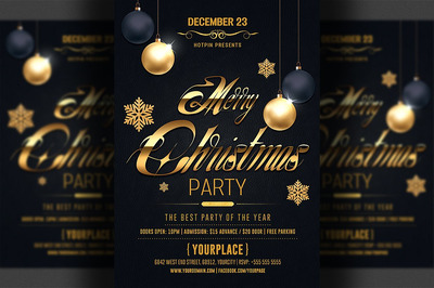 经典圣诞节海报制作模板 Classy Christmas Flyer Template