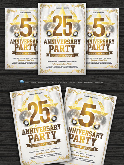 周年庆宣传海报模板 Anniversary Party Flyer