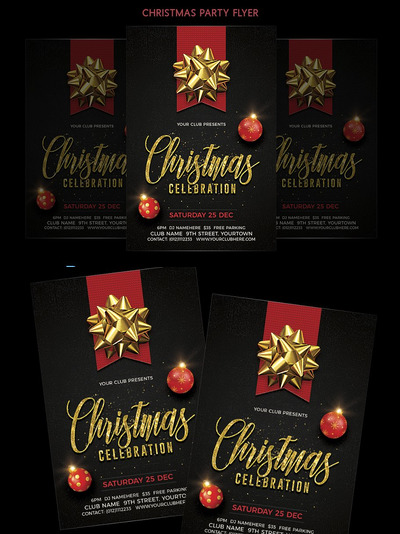 圣诞节庆祝活动宣传海报模板 Christmas Celebration Flyer