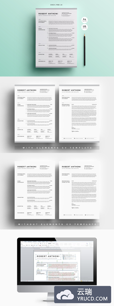 创意性简历模板 Creative Resume/CV Template