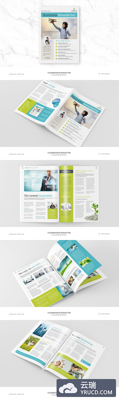 简洁的画册制作模板 Clean Business Newsletter