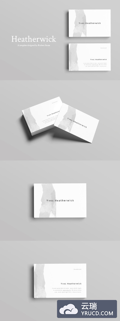 简约的名片模板 Heatherwick Business Card Template