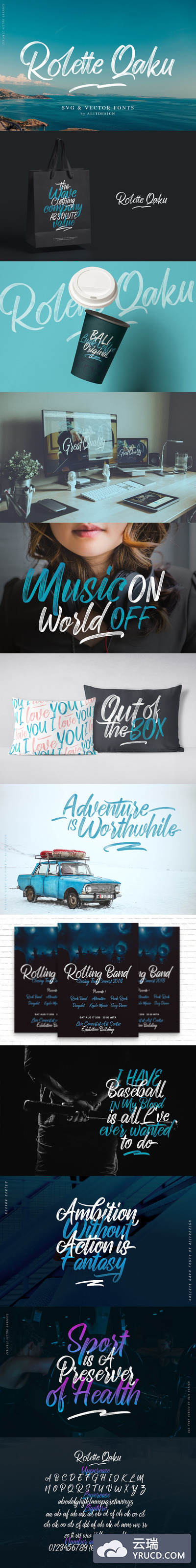 大气手写字体 Rollete Qaku Fonts