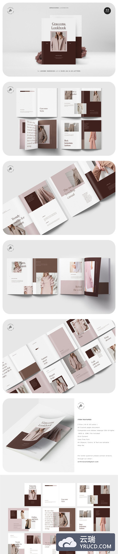 GRACCONA时尚摄影服装杂志画册模板