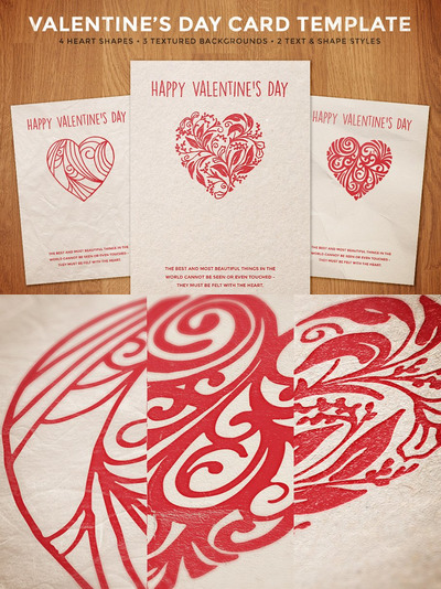 情人节卡片素材模板 Simple Valentine's Day Card Template