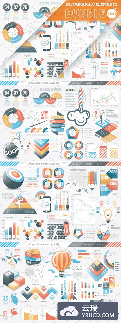 信息图表PPT素材包 Infographic Elements Bundle