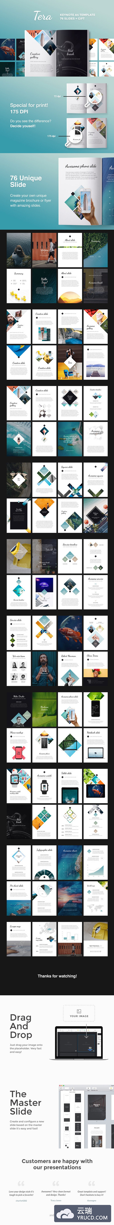 竖版PPT主题模板 A4 | Tera Keynote Template