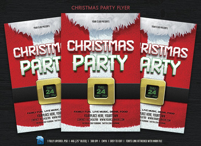 创意圣诞节海报设计模板 Christmas Party