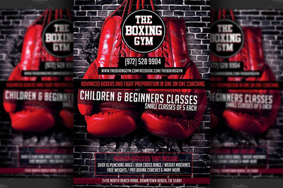 拳击馆宣传海报模板 Boxing Gym Flyer Template