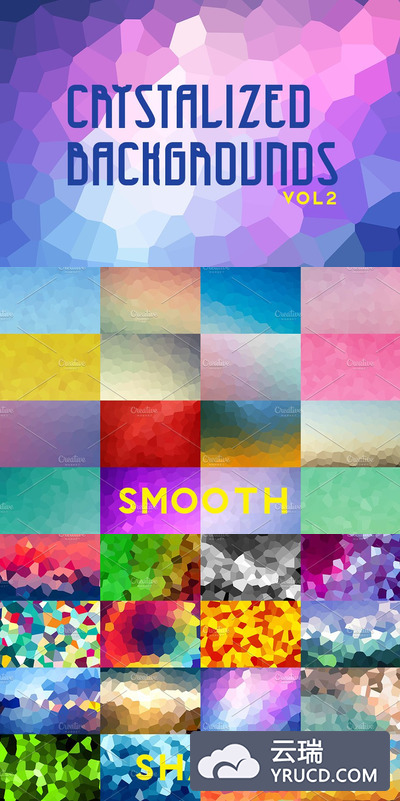 多边形背景纹理 Crystallized Backgrounds Vol 2