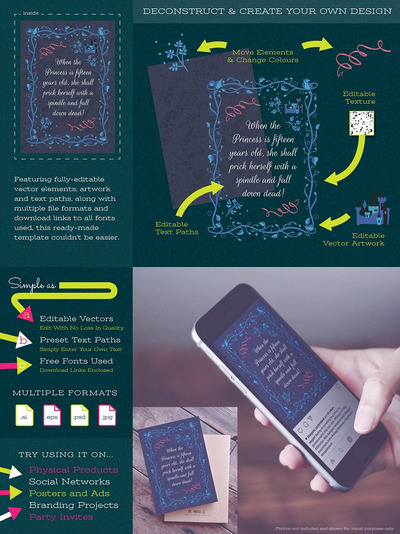 童话设计海报插画模板 Fairy Tale Design Template