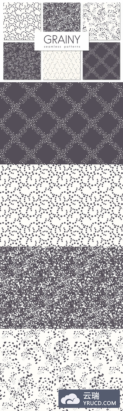 点状背景纹理 Grainy. Seamless Patterns Set