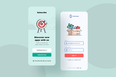 APP UI 常用登录插画下载 [Sketch]